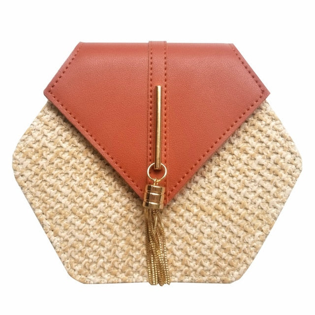 Straw Leather Handbag