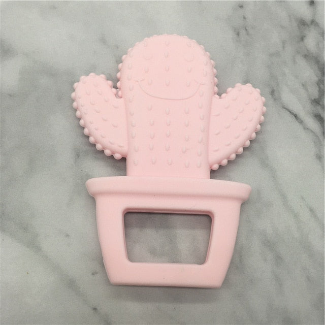 Baby Teether 1pc Cute Cactus Pendant Food Grade Silicone Teether Making Jewelry Necklace Teething Toys