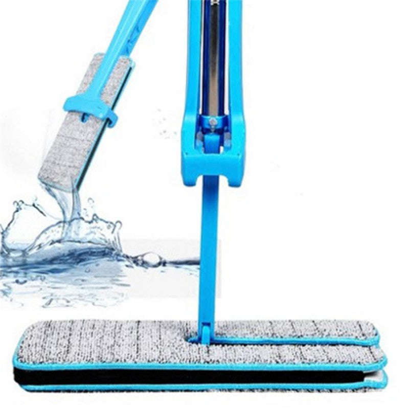 Blue Double-Side Flat Mop Hands-Free Washable Mop