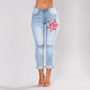 Stretch Embroidered Jeans